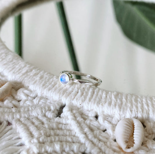 Rainbow Moonstone Ring